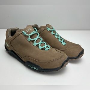 Kuru Chicane Brown Teal Suede Hiking Comfort Shoes Sneaker Womens Size 8.5 Med